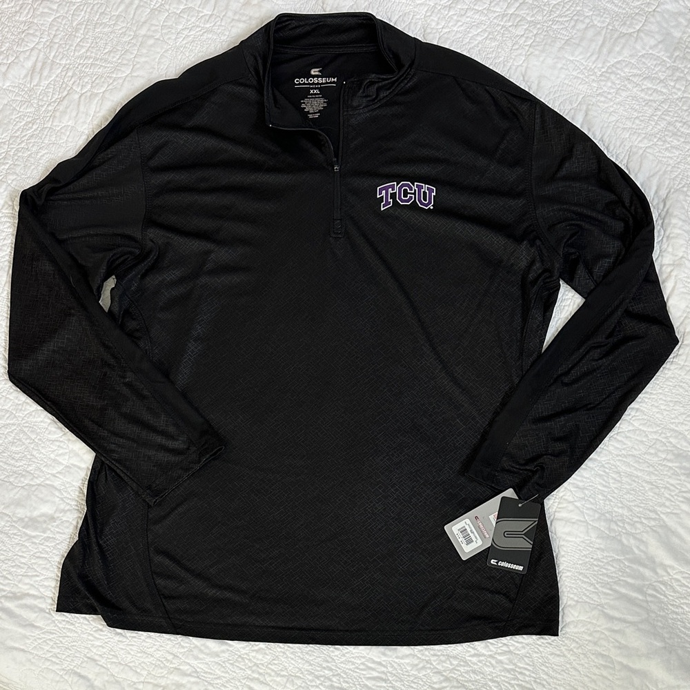 Colosseum Black TCU Quarter-Zip Pullover NWT